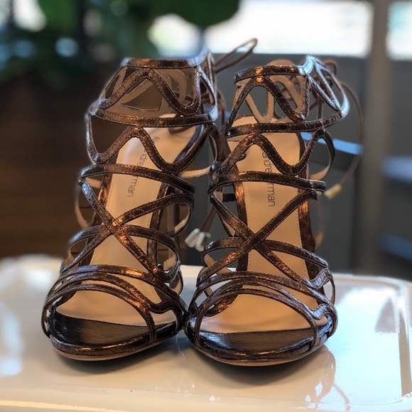 Alexandre Birman Melody Strappy Heels in Bronze 37 - Picture 3 of 7